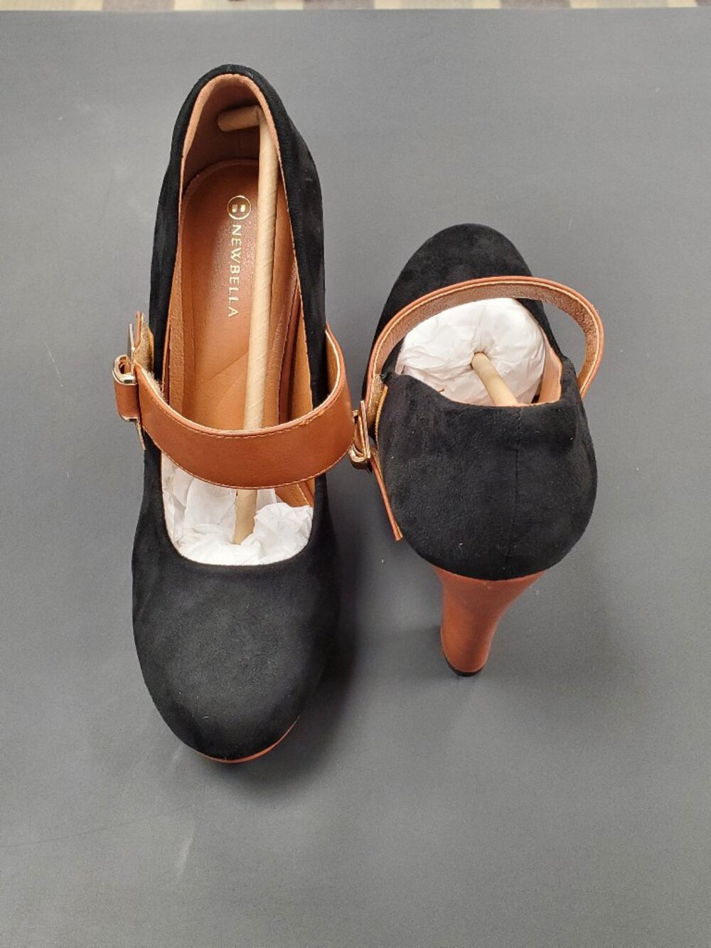 Platform Mary Jane Heel Black & Brown Size 9